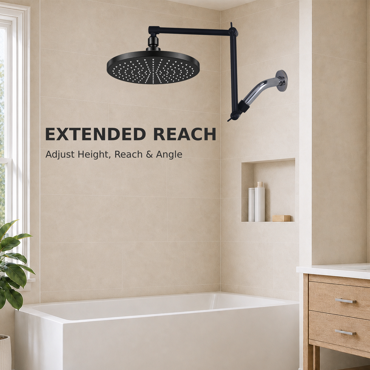 16-inch Matte Black bathroom scene