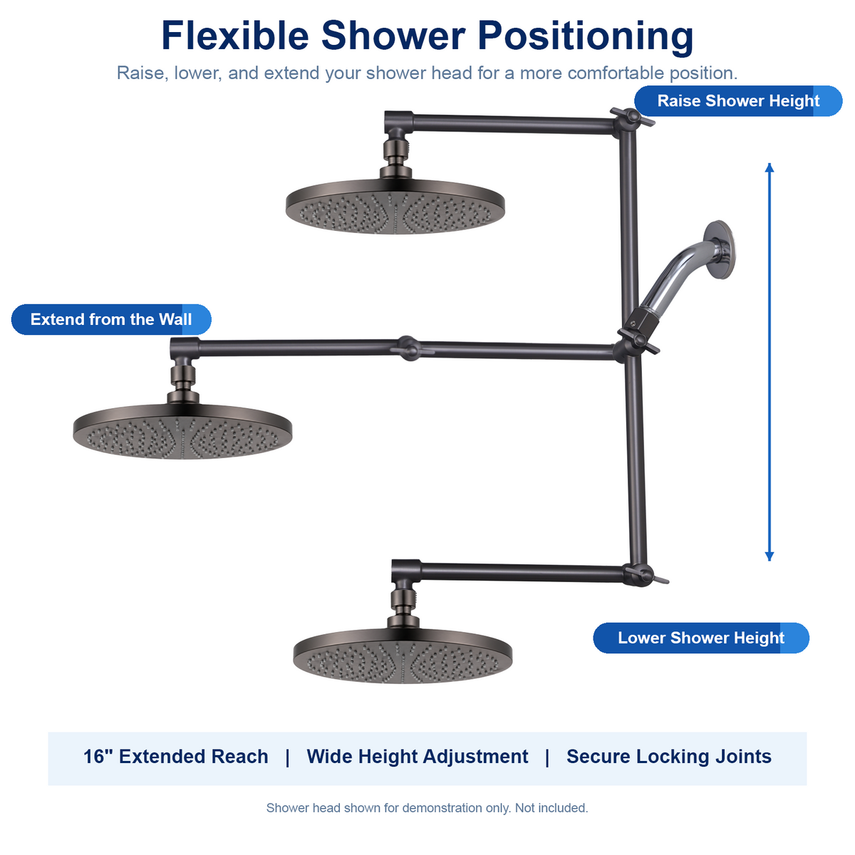 16-inch Brushed Gunmetal adjustment