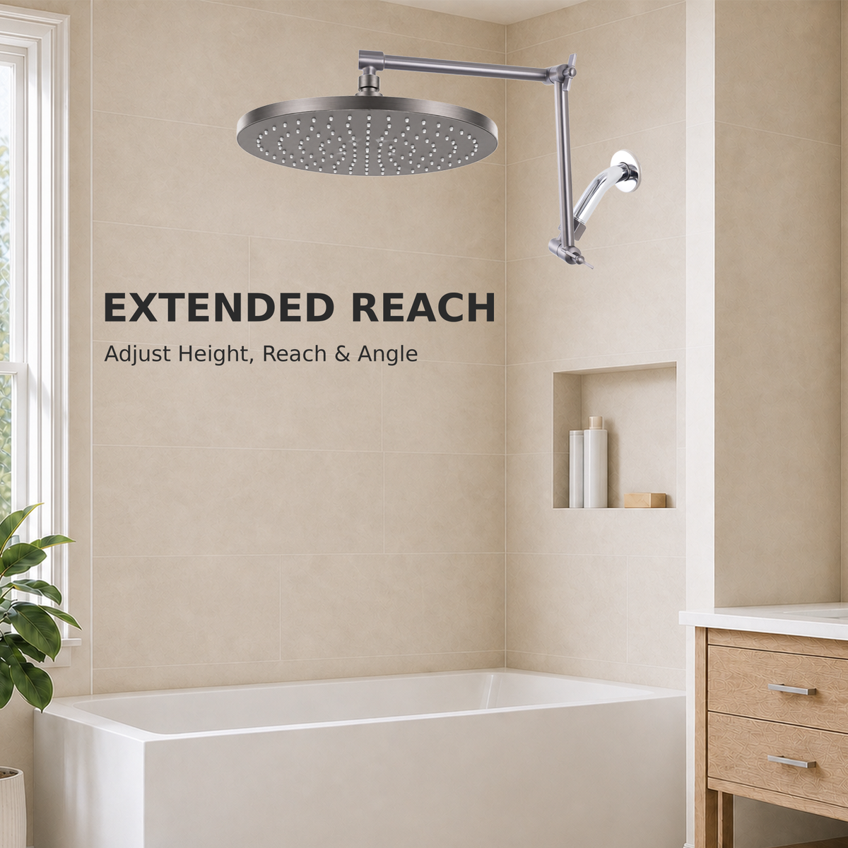 16-inch Brushed Gunmetal bathroom scene