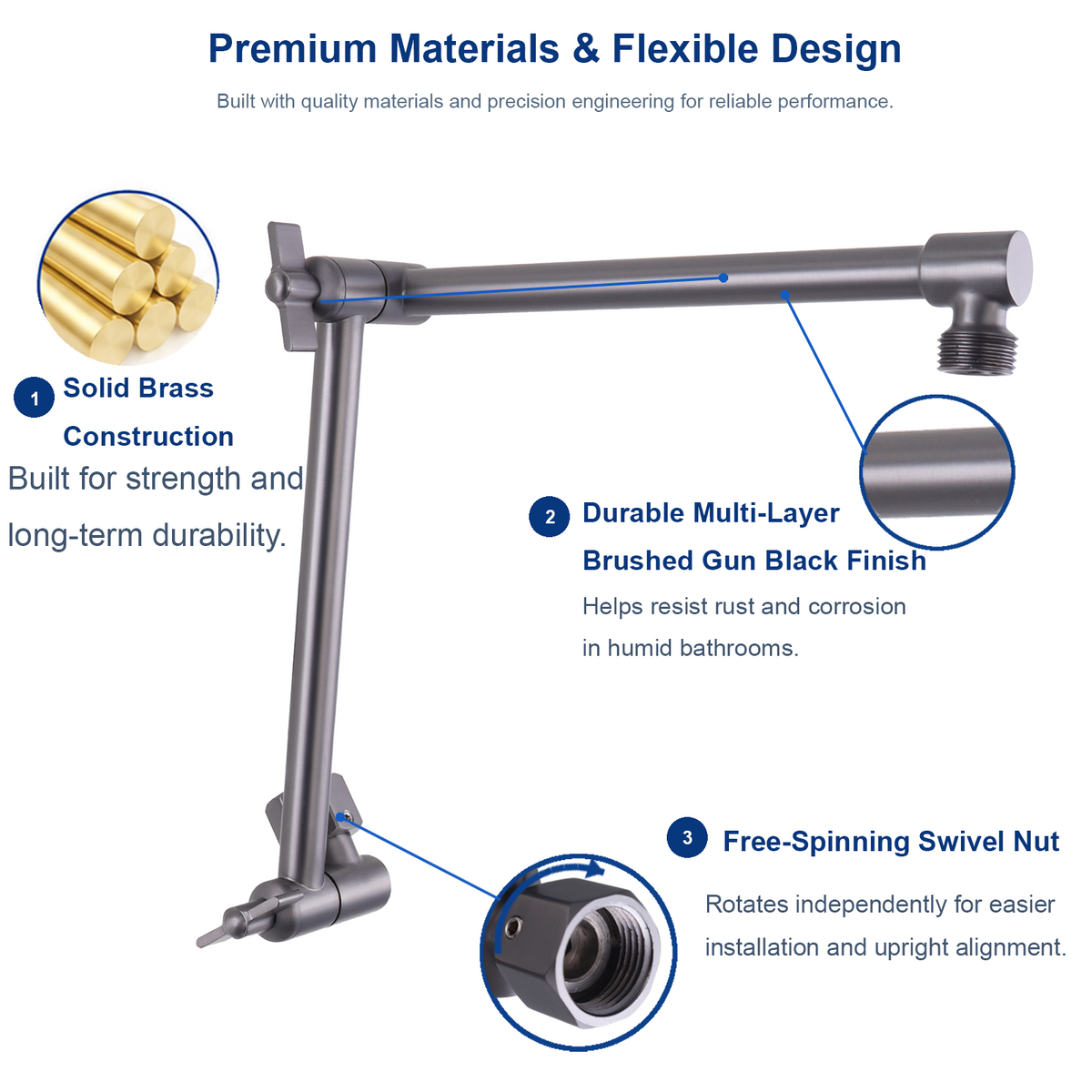 16-inch Brushed Gunmetal materials