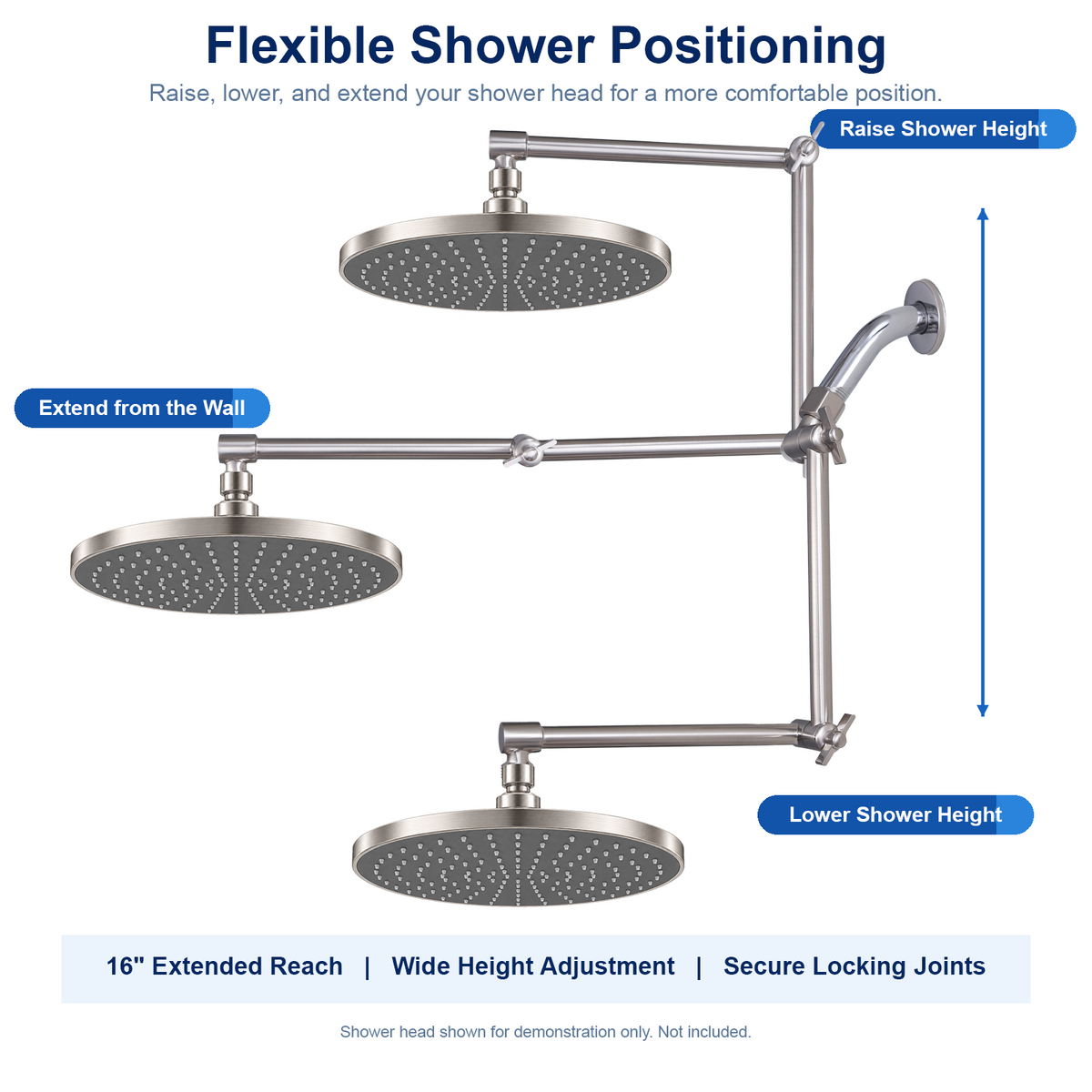 16-inch Brushed Nickel adjustment