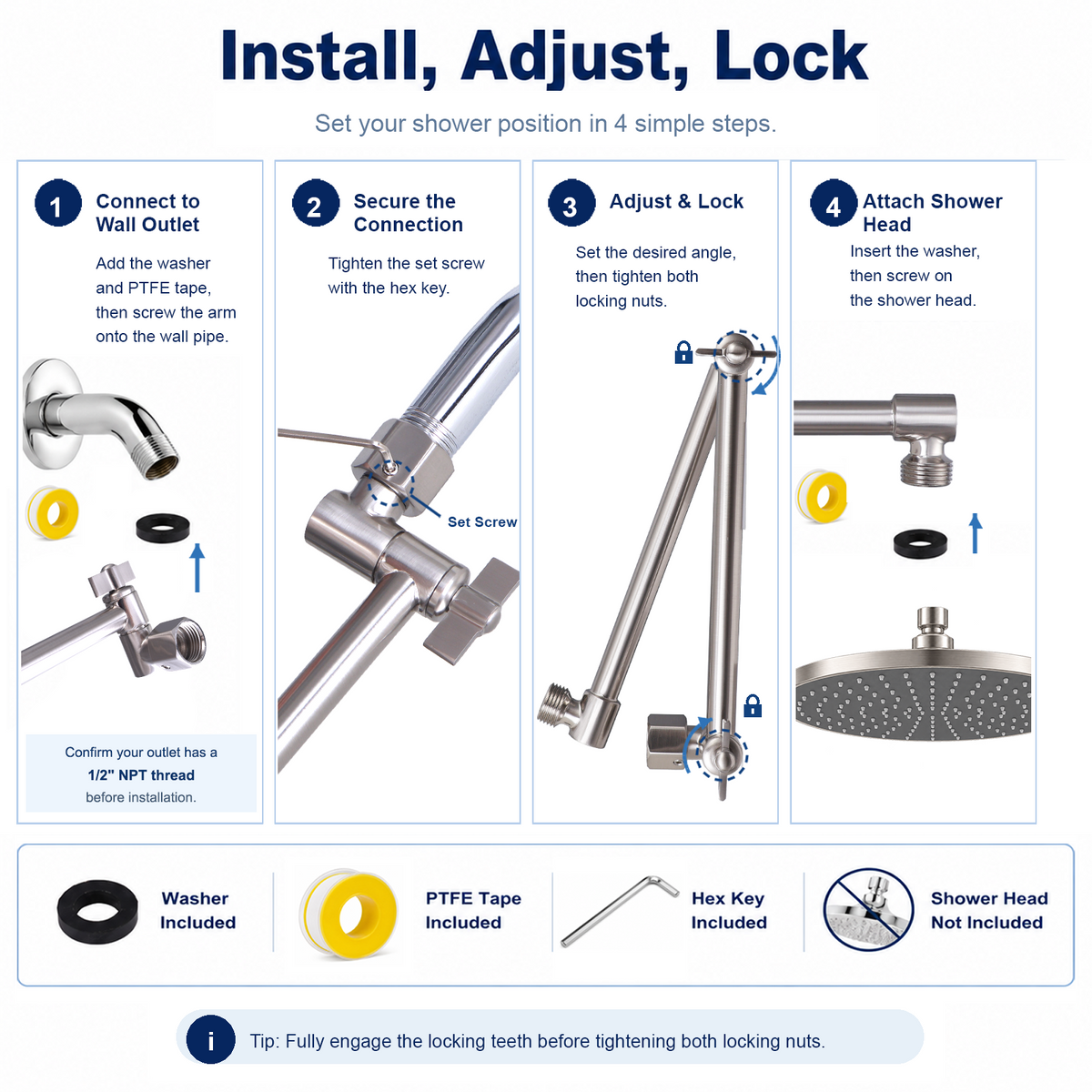 16-inch Brushed Nickel installation