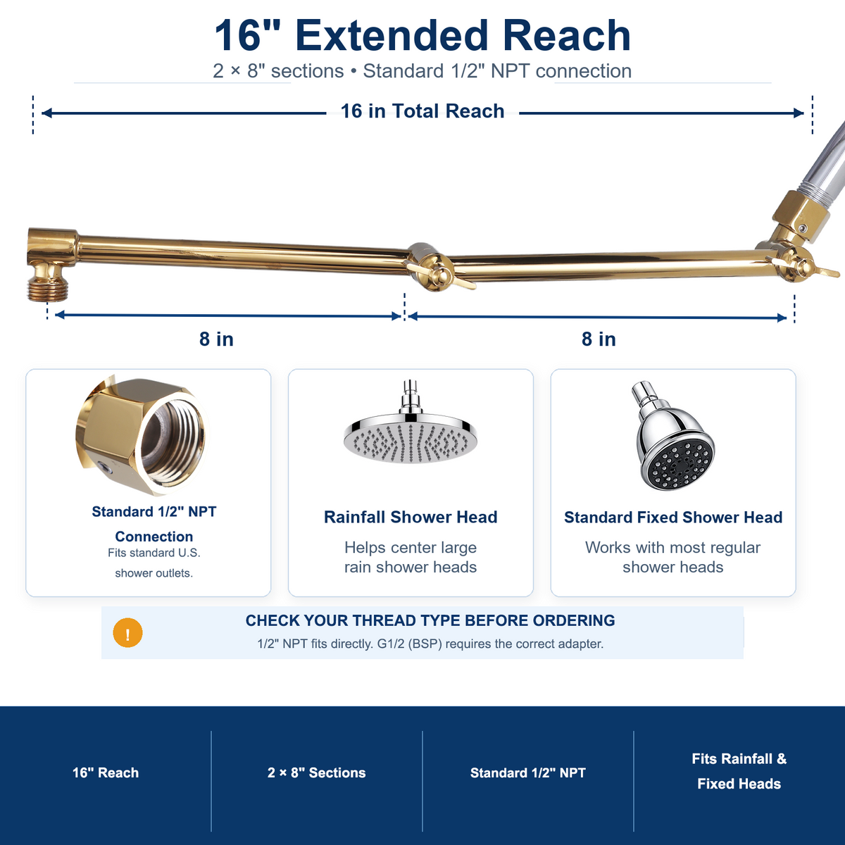 16-inch Polished Gold dimensions