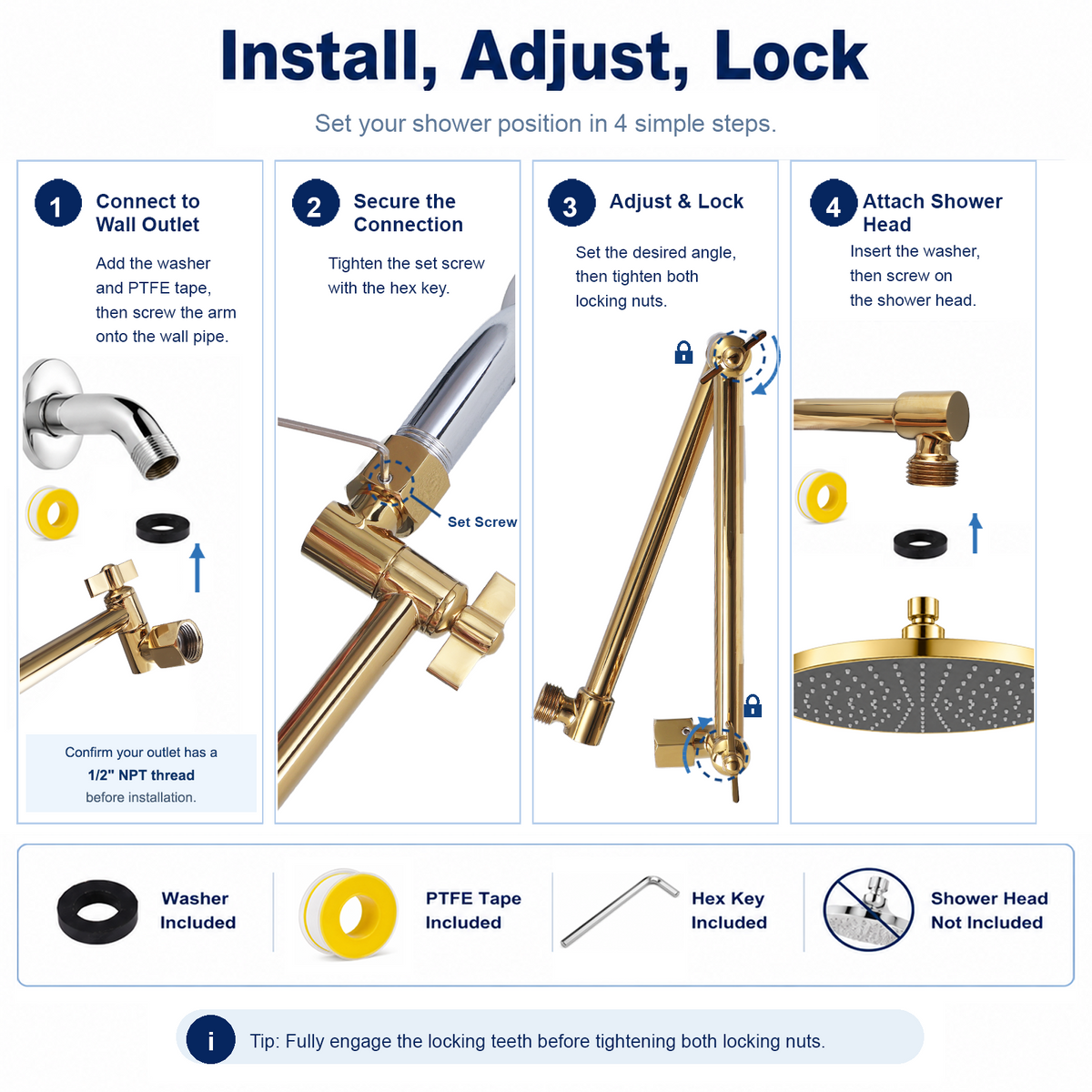16-inch Polished Gold installation guide